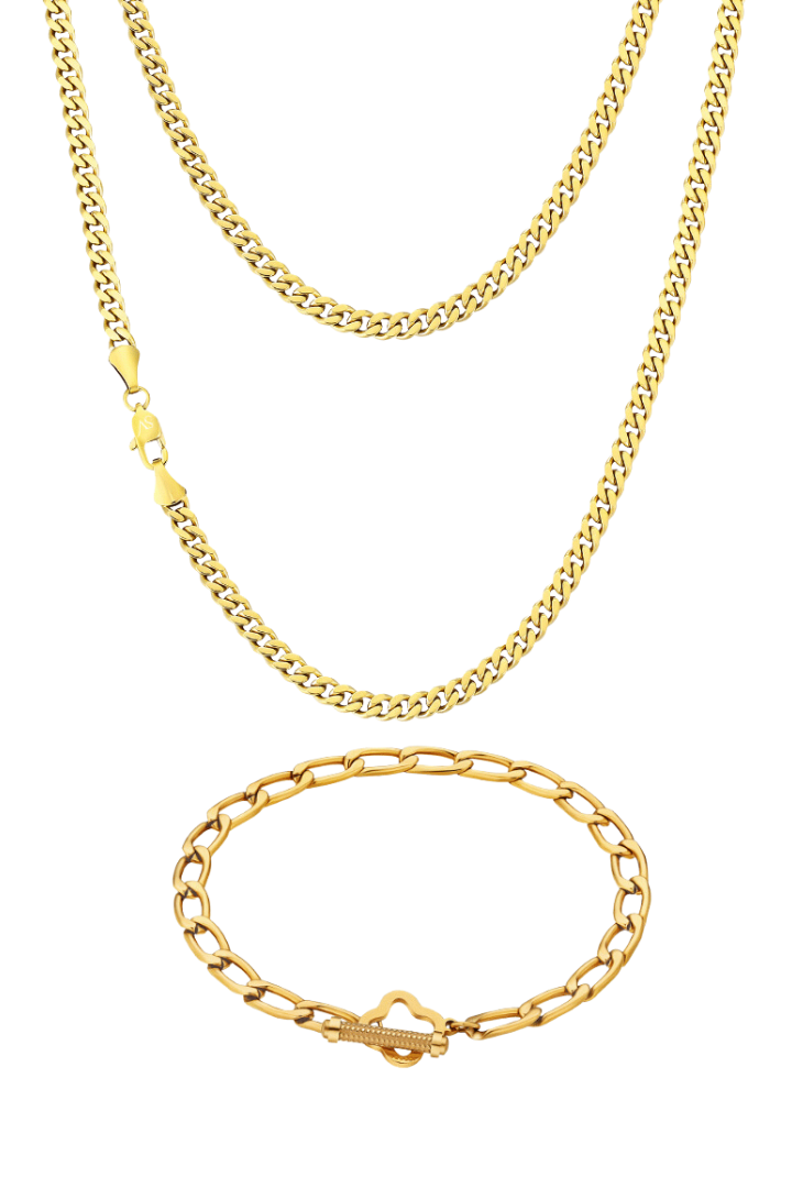 Miami cuban OT Link Set (Oro)