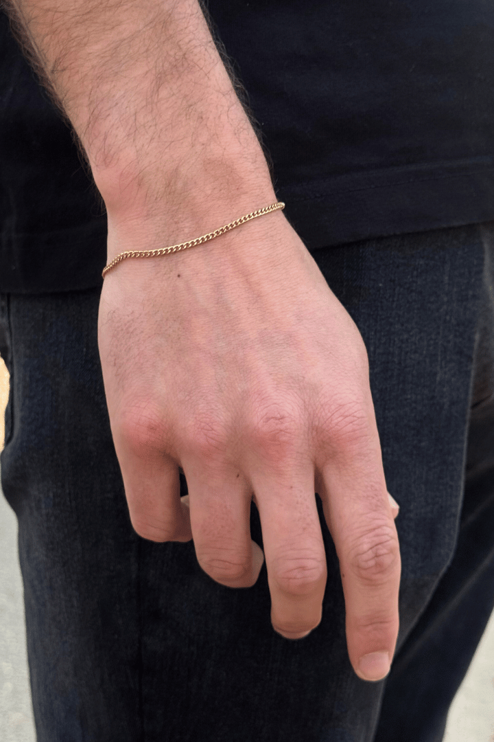 Pulsera Minimal Cuban Oro 2mm