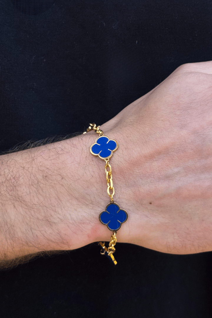 Pulsera Blue Clover Oro