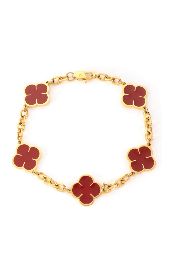 Pulsera Red Clover Oro
