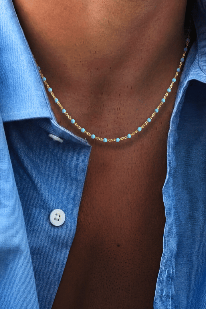 Cadena Turquoise Vienna Link Oro