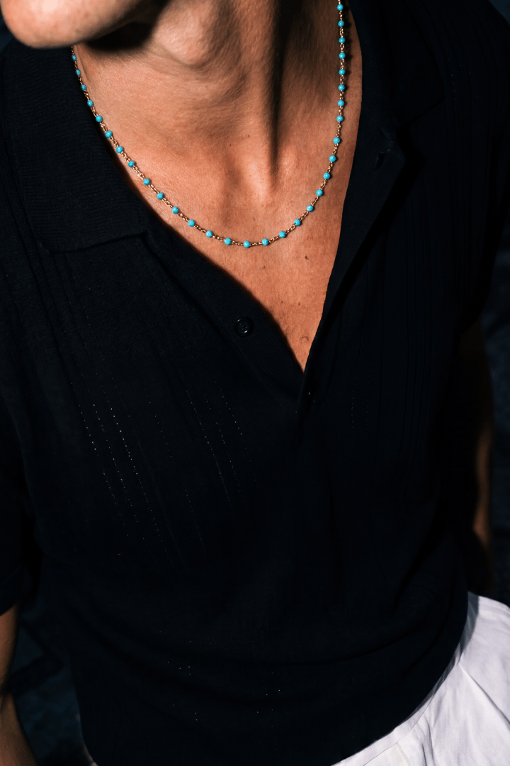 Cadena Turquoise Vienna Link Oro