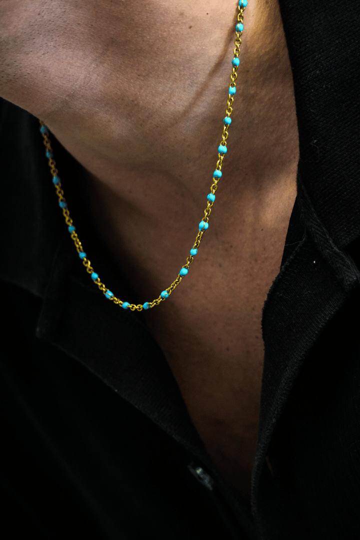 Cadena Turquoise Vienna Link Oro