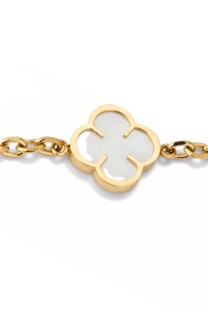 Pulsera White Clover Oro