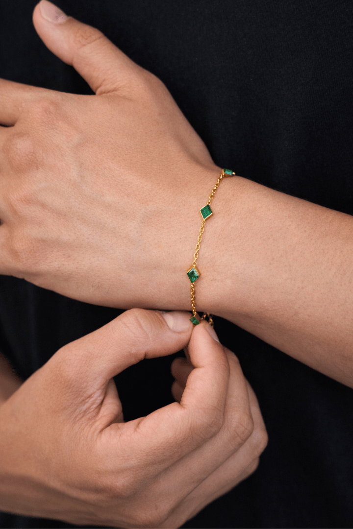 Pulsera Green Gem Oro
