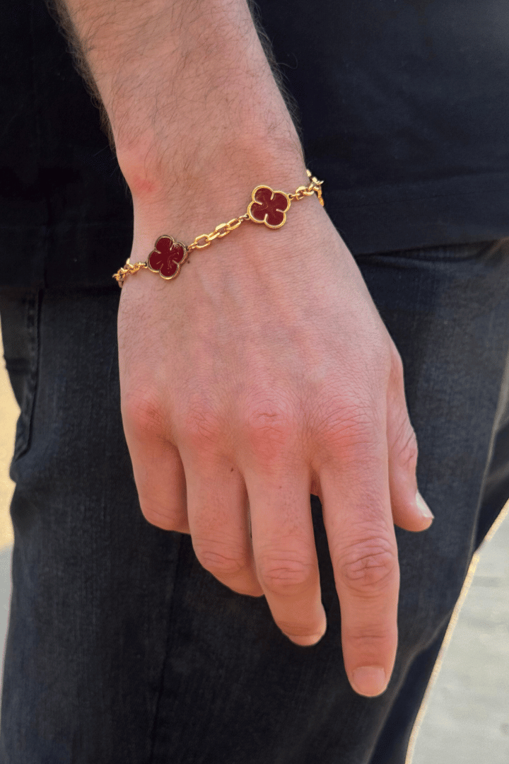 Pulsera Red Clover Oro