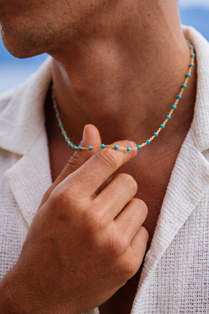 Cadena Turquoise Vienna Link Oro