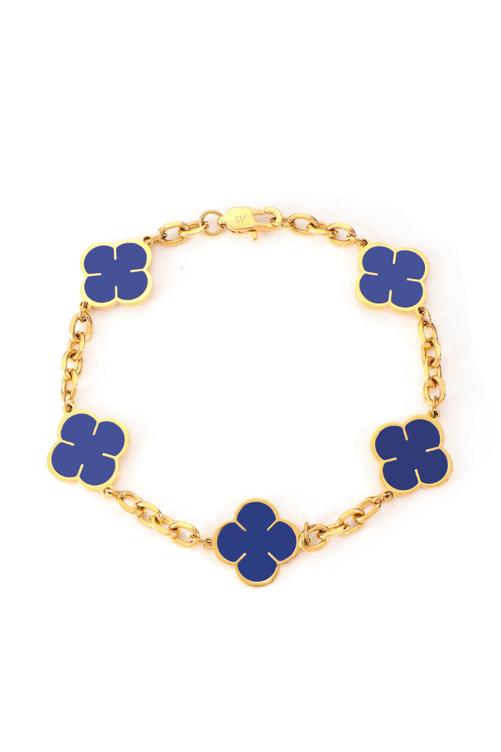Pulsera Blue Clover Oro