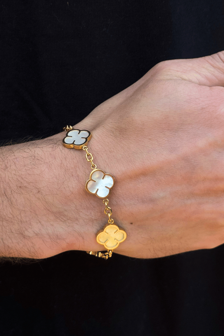 Pulsera White Clover Oro