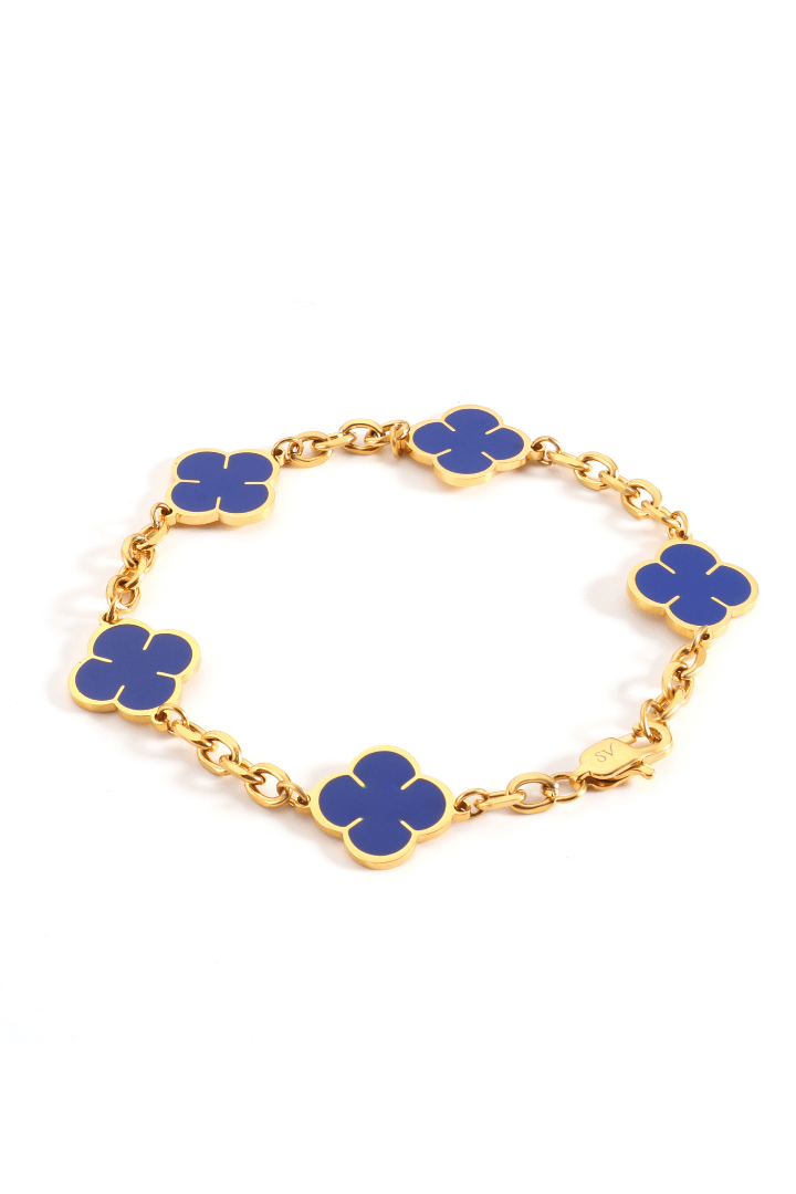 Pulsera Blue Clover Oro