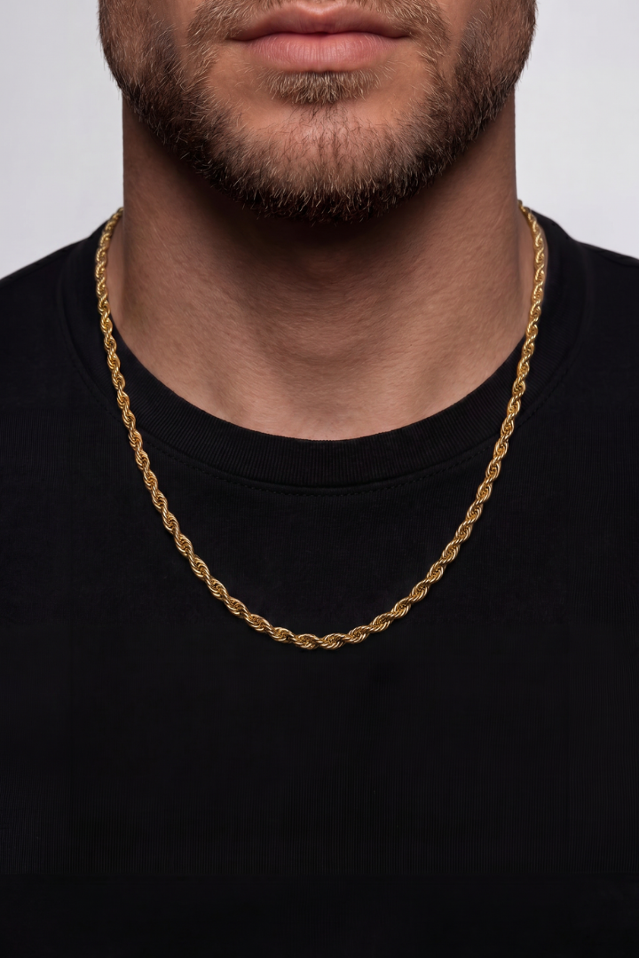 Cadena Rope Oro 4mm