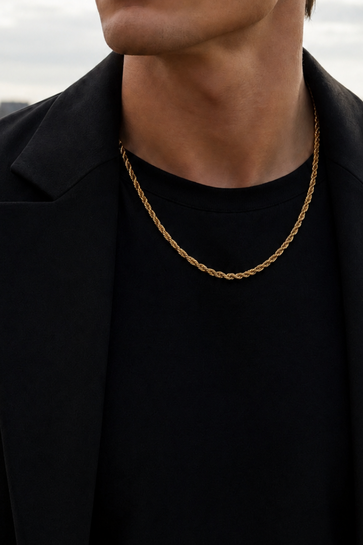 Cadena Rope Oro 4mm