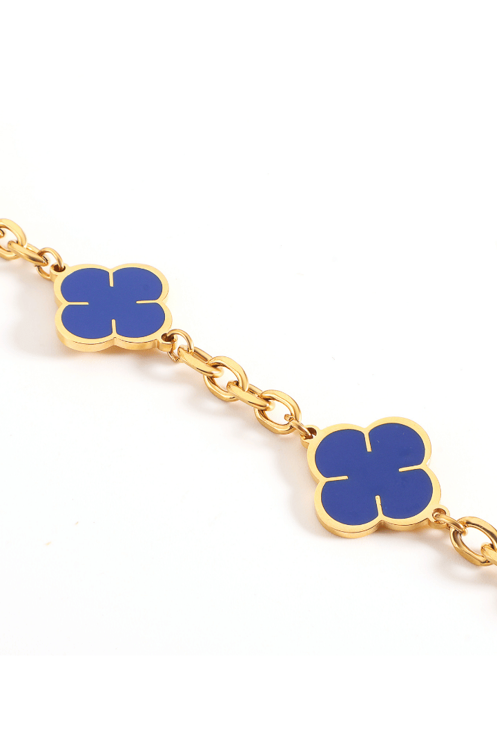 Pulsera Blue Clover Oro