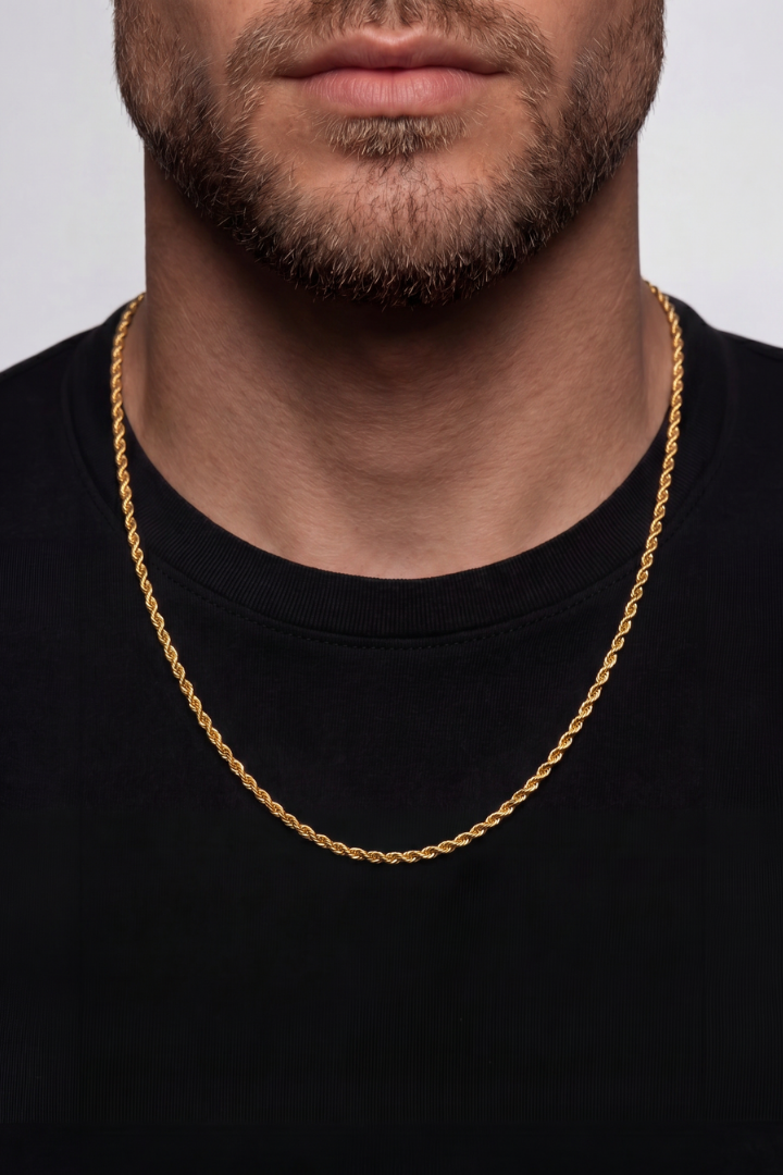 Cadena Rope Oro 3mm