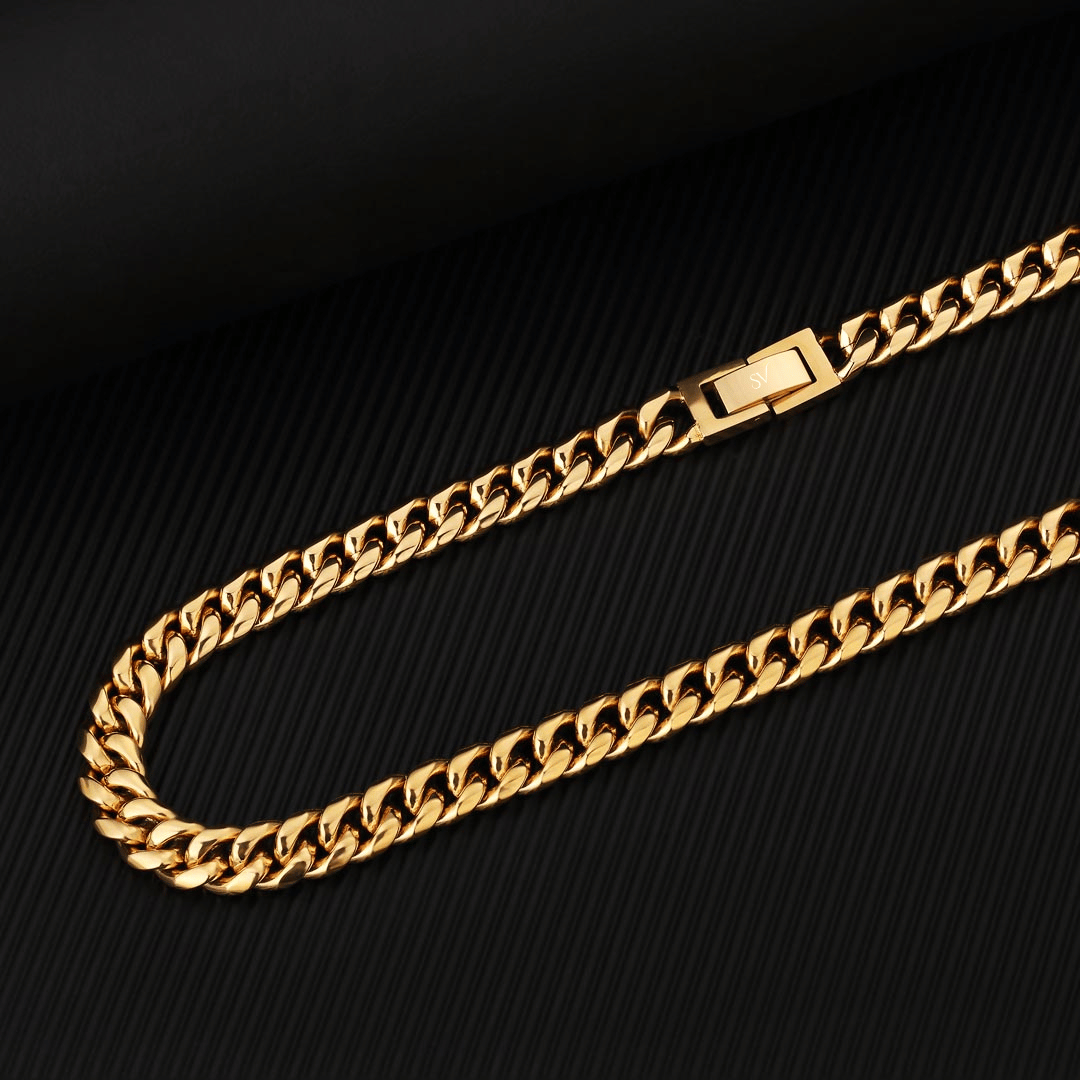 Cadena Cuban Link Oro 8mm