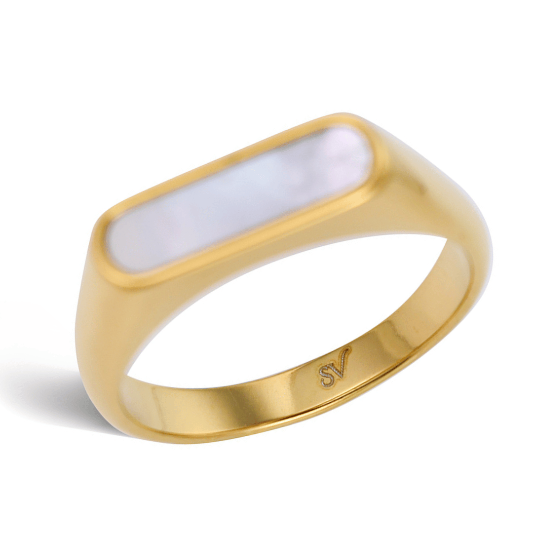 Anillo para Hombre White Hades de Oro