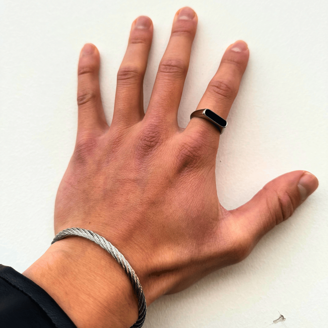 Anillos de hombre con piedra Negro