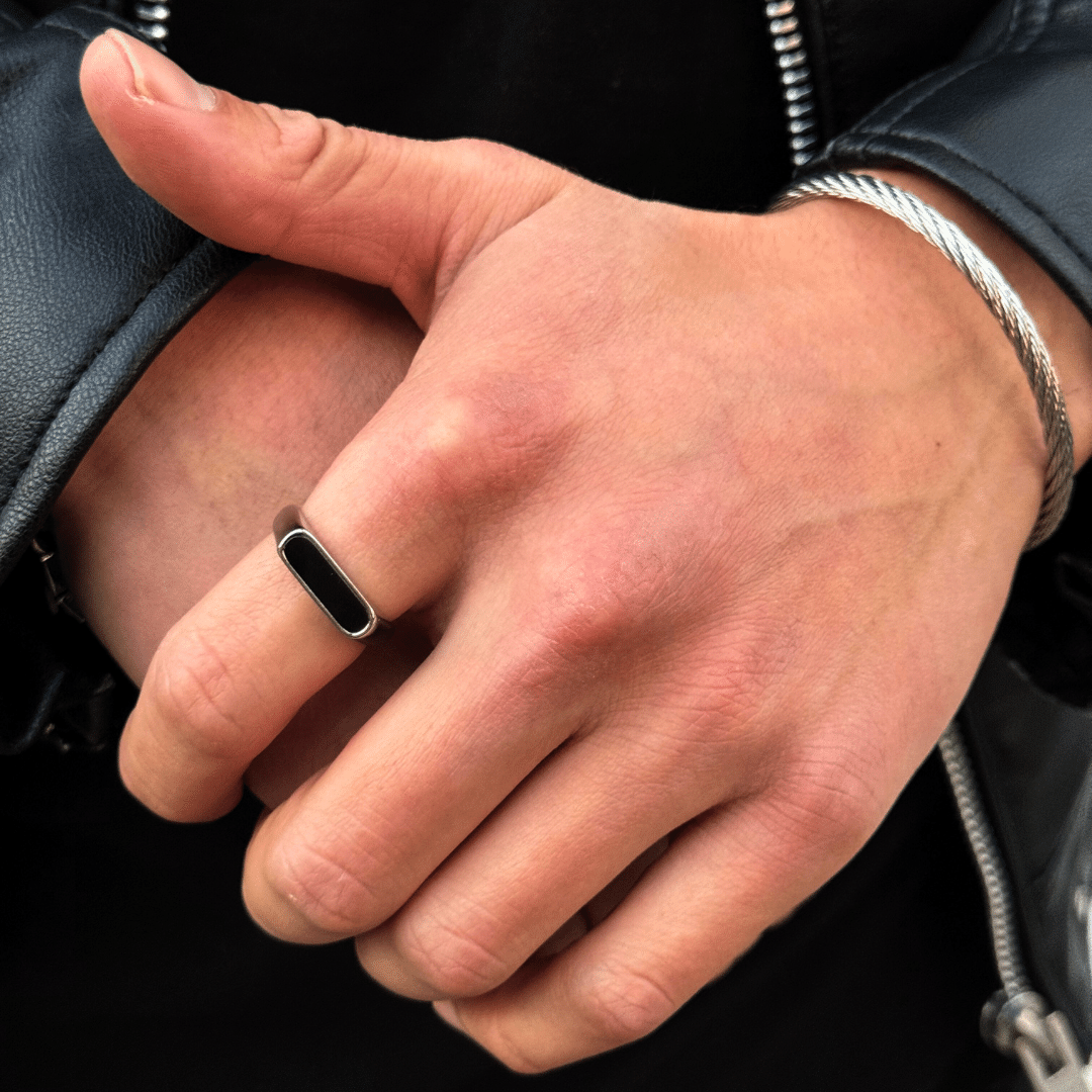 Anillos de hombre con piedra Negro