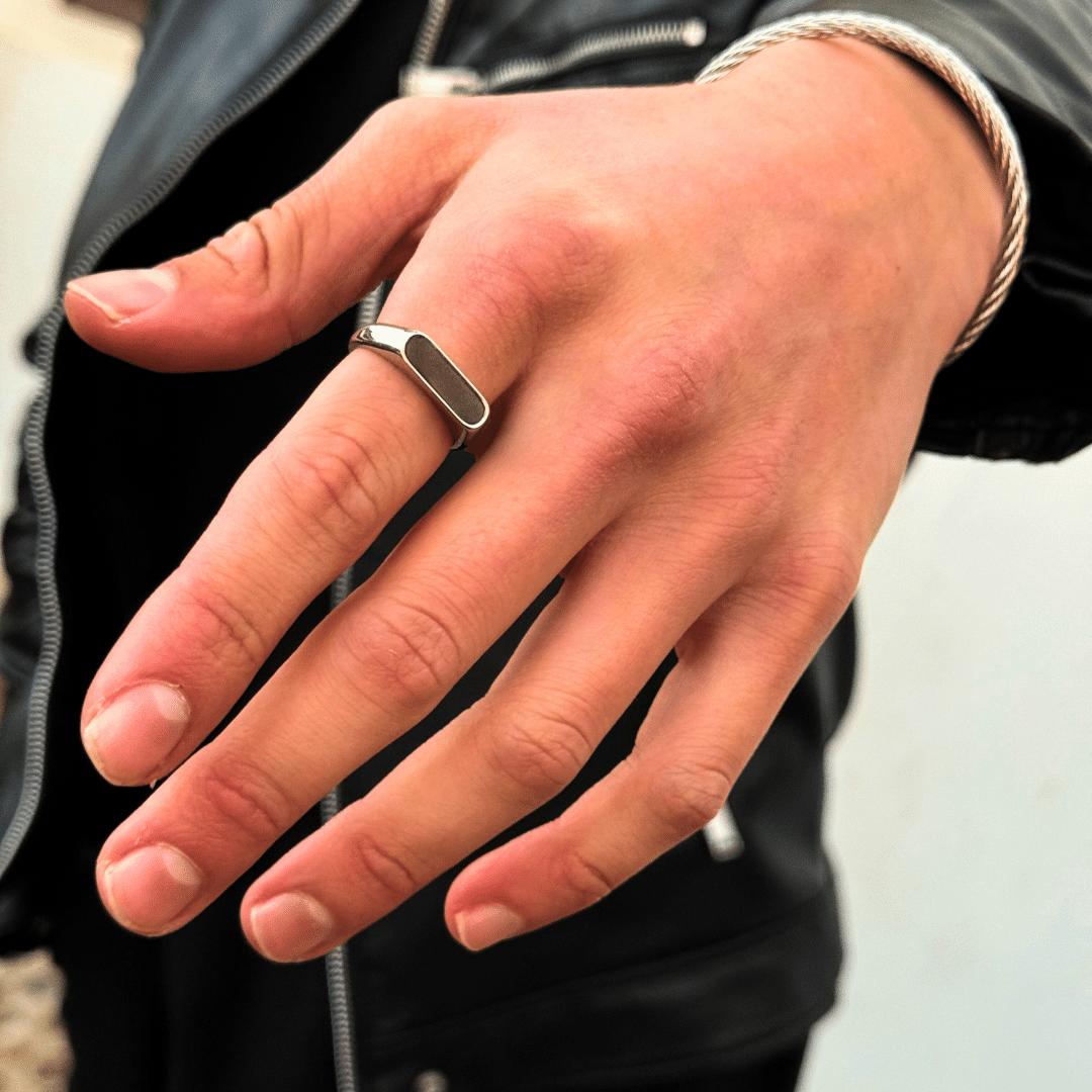 Anillos de hombre con piedra Negro