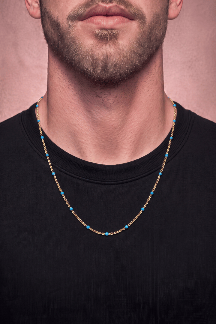 Cadena Turquoise Vienna Link Oro