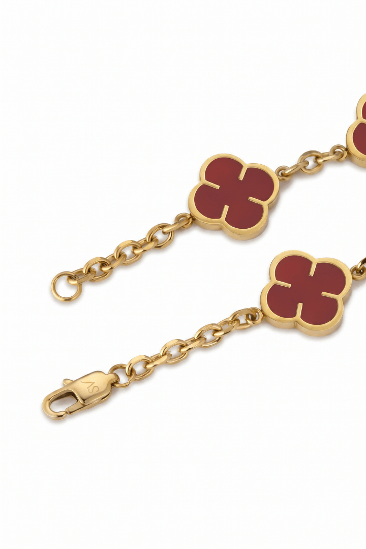 Pulsera Red Clover Oro