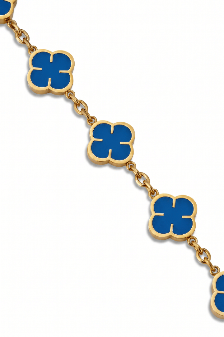 Pulsera Blue Clover Oro