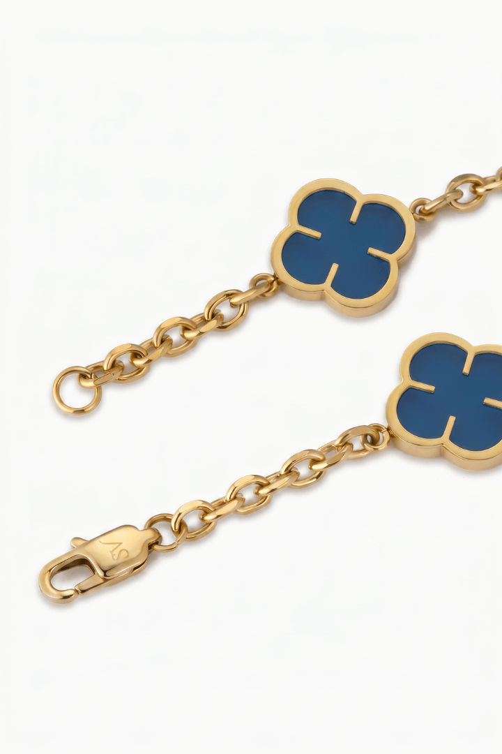 Pulsera Blue Clover Oro