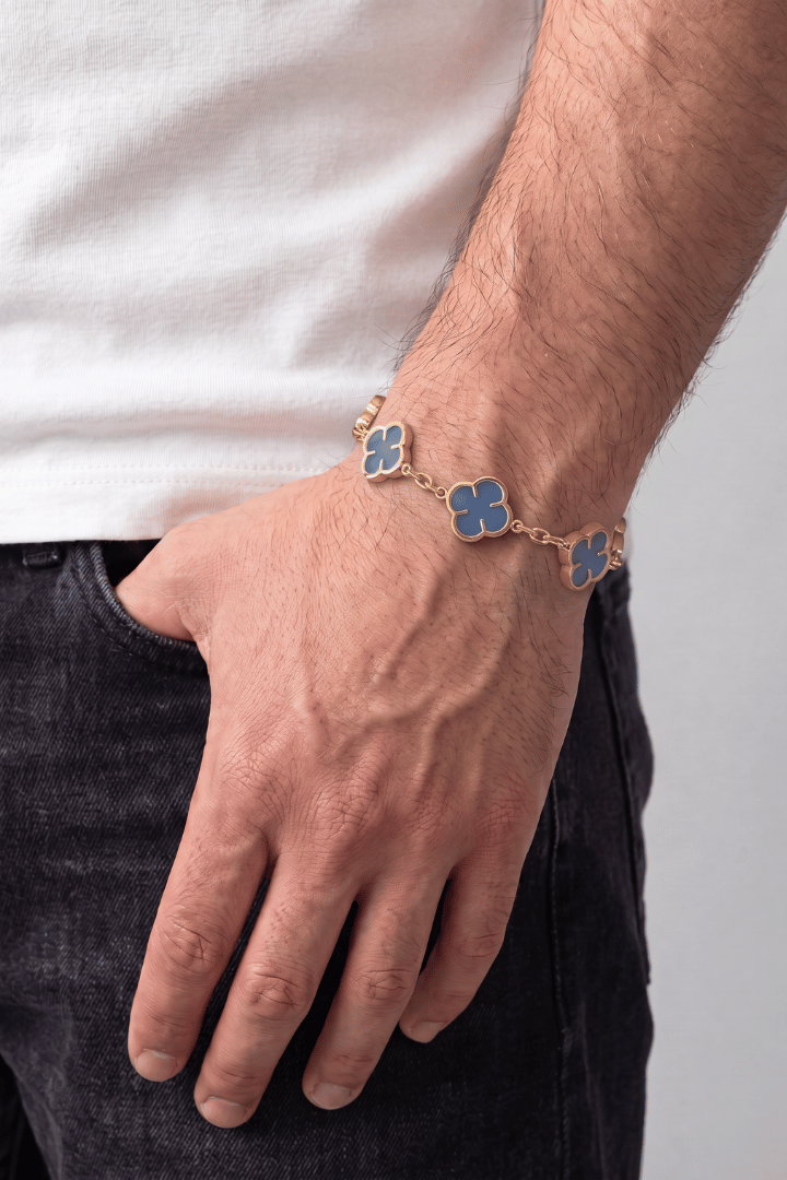 Pulsera Blue Clover Oro