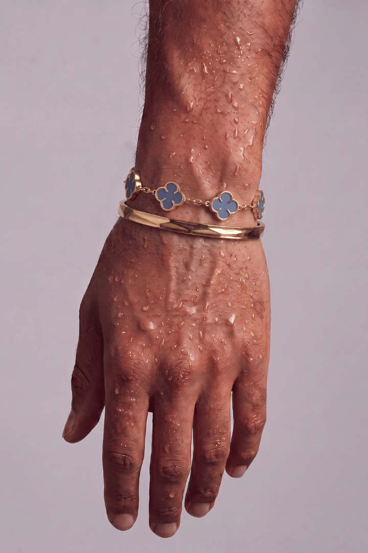 Pulsera Blue Clover Oro