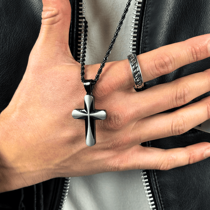 Anillo para hombre Plata Eros combinable con colgante Cross Faith 